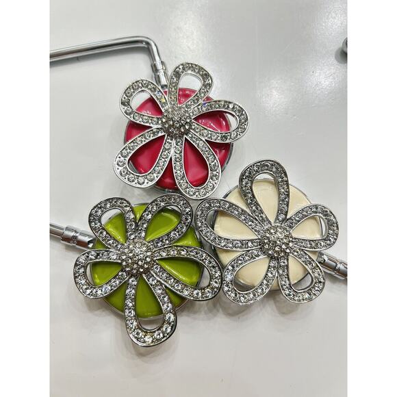 Spring Street Design Swarovski Crystal Flower Lot Of 3 Handbag Purse Holder - Picture 1 of 2